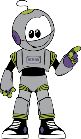 SIMON the robot mascot of CPTC 