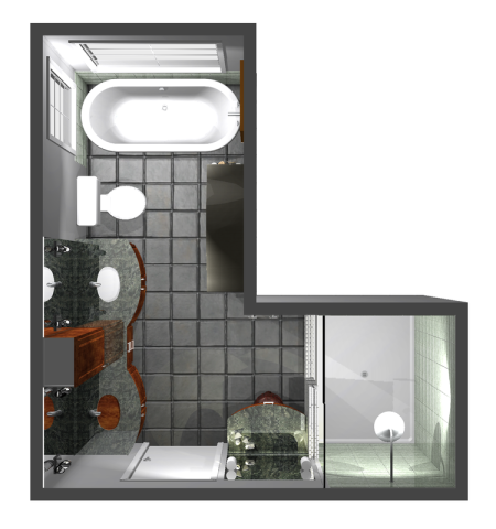 Top down view of a Bathroom