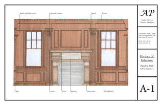 a design of a fireplace and wall