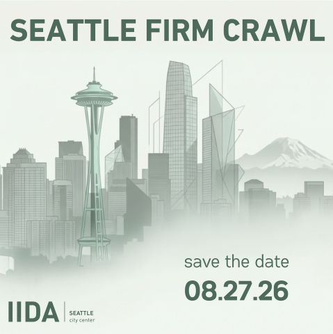 Seattle Firm Crawl. Save the Date 08/27/2026. IIDA Seattle City Center.